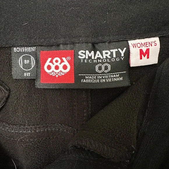686 Womens Smarty Snowboard Pants Fleece Liner Zip-In Black Boyfriend Fit Medium - Picture 6 of 9